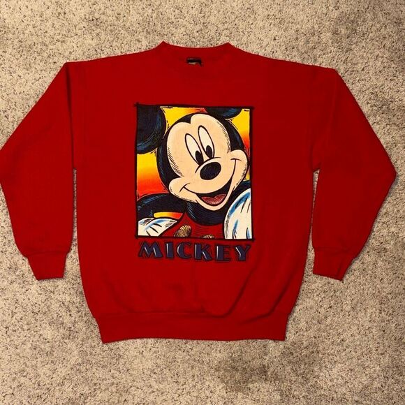 Disney Tops - Vintage Mickey Mouse Unlimited Crewneck Red Sweatshirt Medium